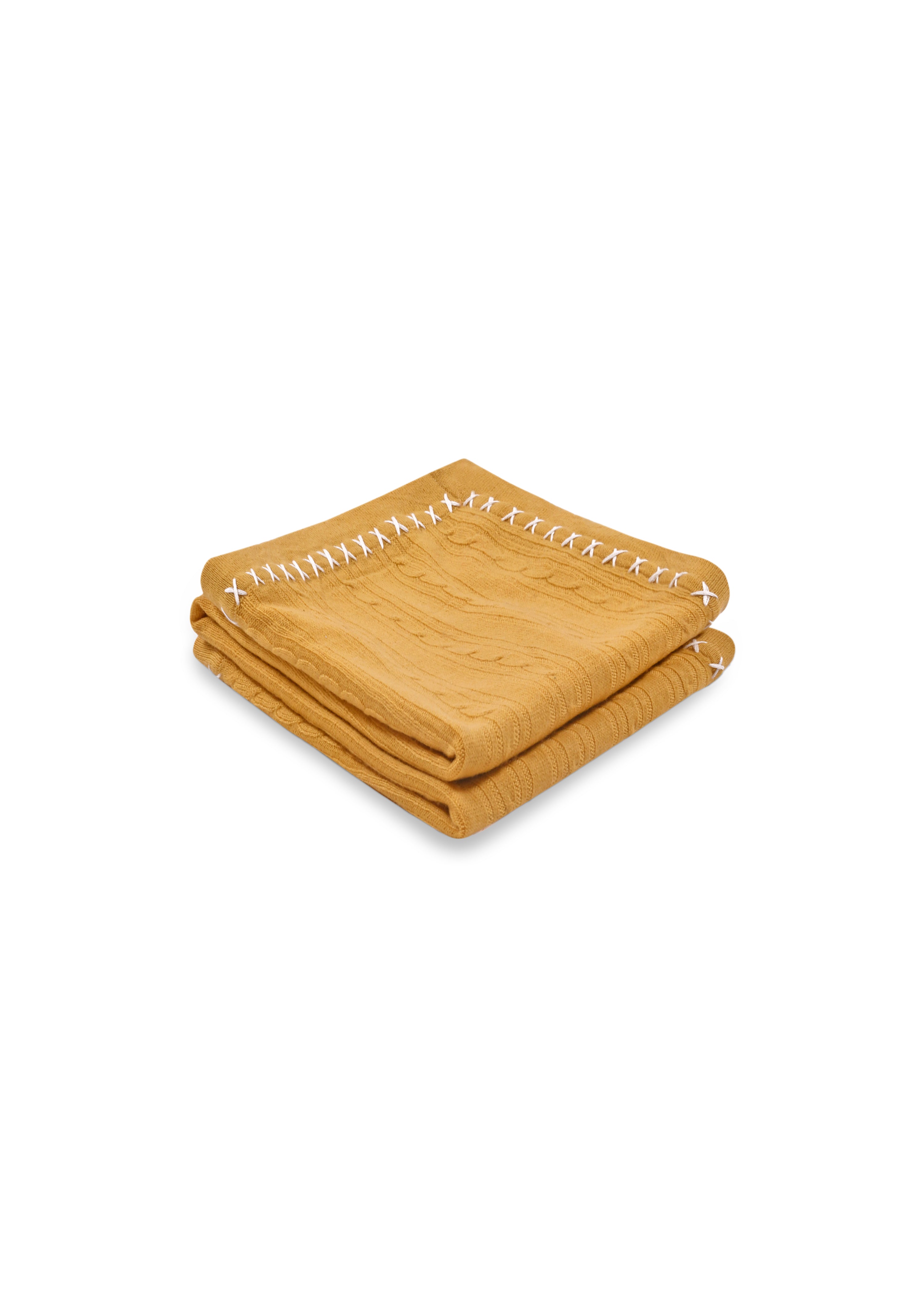 Cable Knit Baby Blanket in Cashmere - Main Image