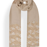 Metallic Border Stole in Merino