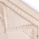 Cable Diamond Knit Baby Blanket in Cashmere