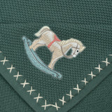 Rocking Horse Text Knit Blanket in Cotton