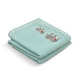 Trunk March Text Knit Blanket in Cotton