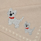 Tiny Tails Text Knit Blanket in Cotton