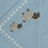 Sleepy Sheep Text Knit Blanket in Cotton