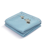 Sleepy Sheep Text Knit Blanket in Cotton