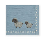 Sleepy Sheep Text Knit Blanket in Cotton