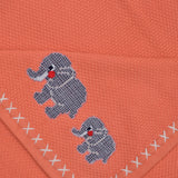 Trunk March Text Knit Blanket in Cotton