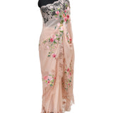 Vintage Roses-Saree in Flat Chiffon