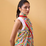 Waves Sari in Chiffon - Multicolour