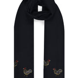 Rooster Motif in Cashmere