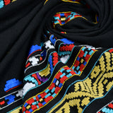 Tribal Border Stole with Tassel in Cashmere