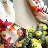 Coral Pearls in Wool Silk