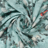 Kingfisher Dreams Print in Wool Silk