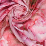 Printed Roses in Wool Silk