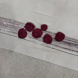 Stripe with Rose in Cashmere Silk