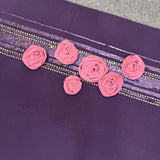 Stripe with Rose in Cashmere Silk